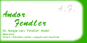 andor fendler business card